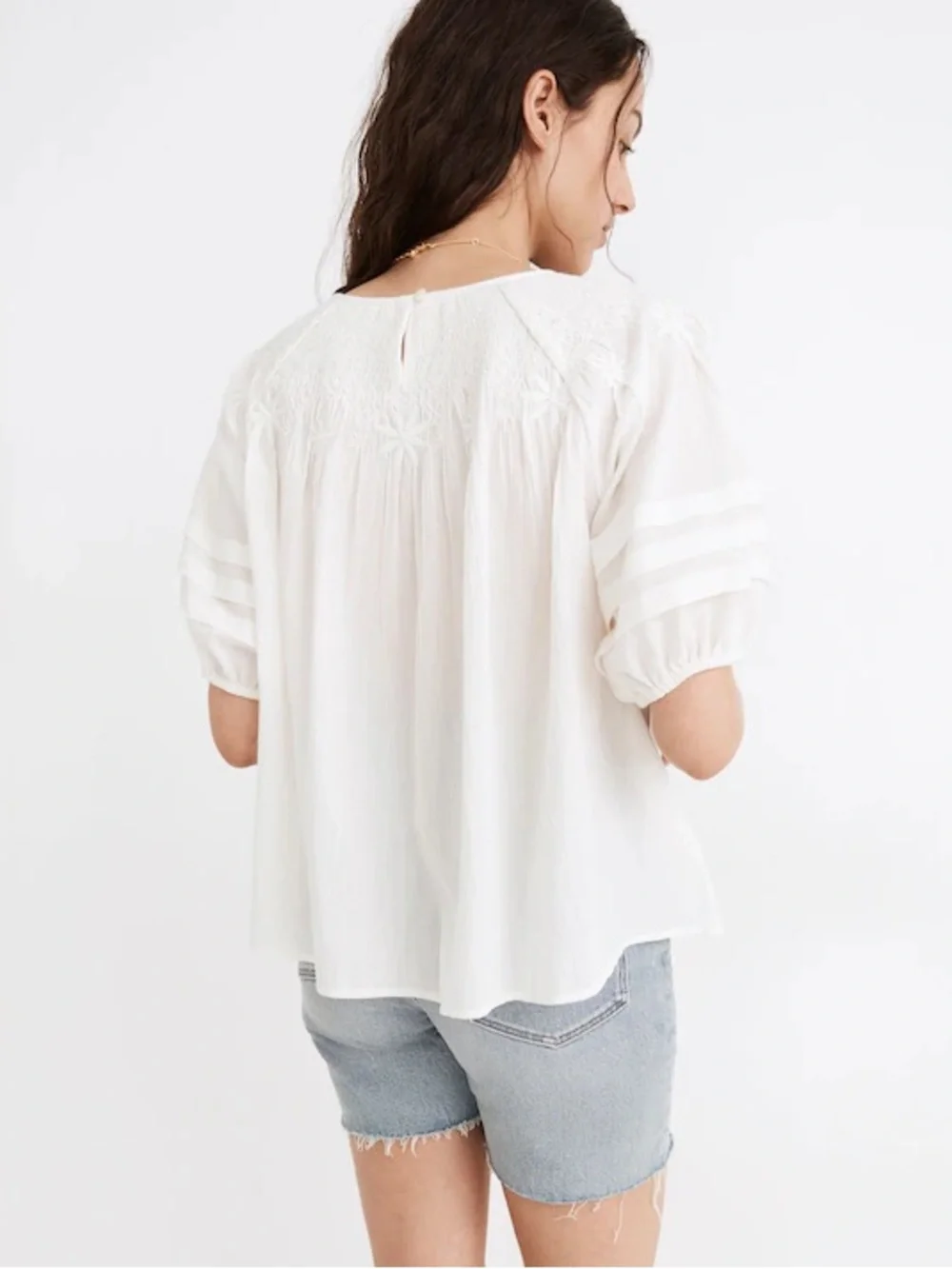 Madewell Embroidered Smock Top